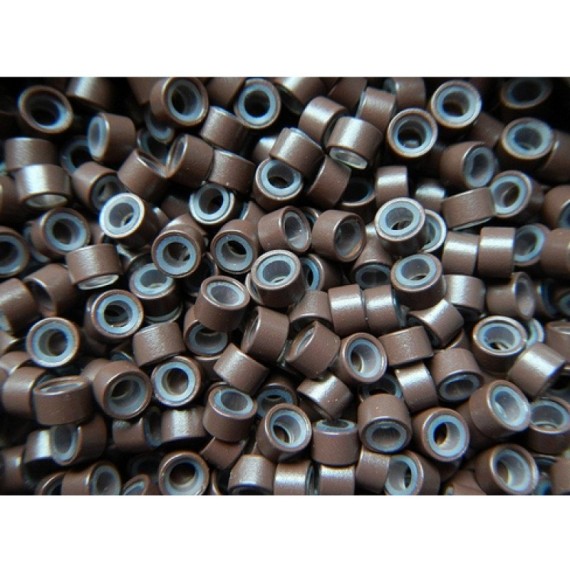 Mikro inel cu silicon - Maro - 4.5 mm - 100 buc
